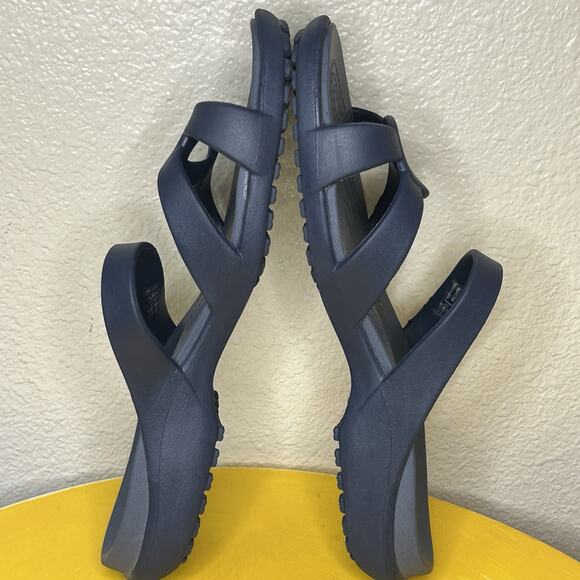 Crocs Meleen Twist Navy Blue Comfort Sandals Slip On Open Toe Slide Women’s 10 - Picture 15 of 15
